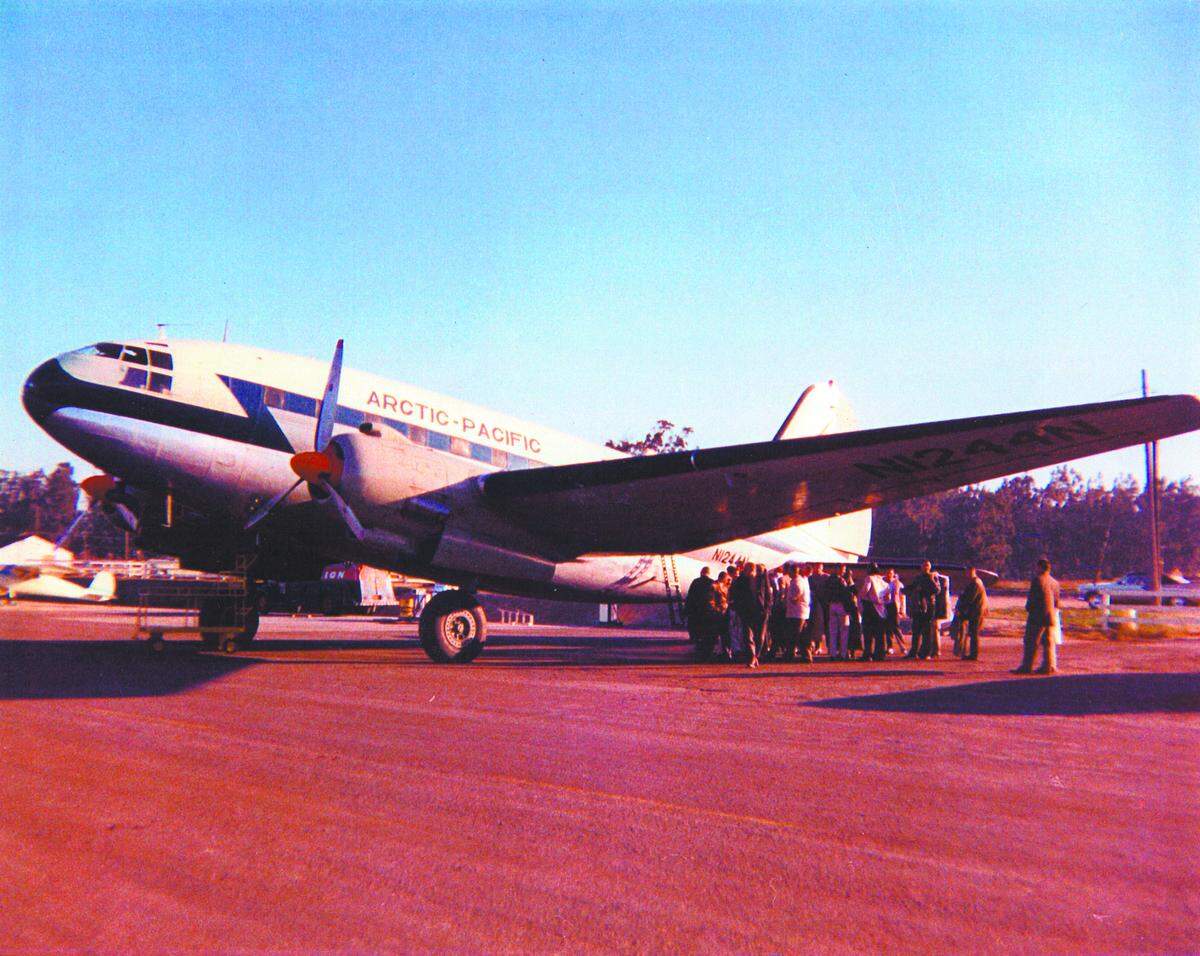 Cal Poly football player Brent Jobe took this photo of the team’s departure from the Santa Maria Airport on Oct. 27, 1960.