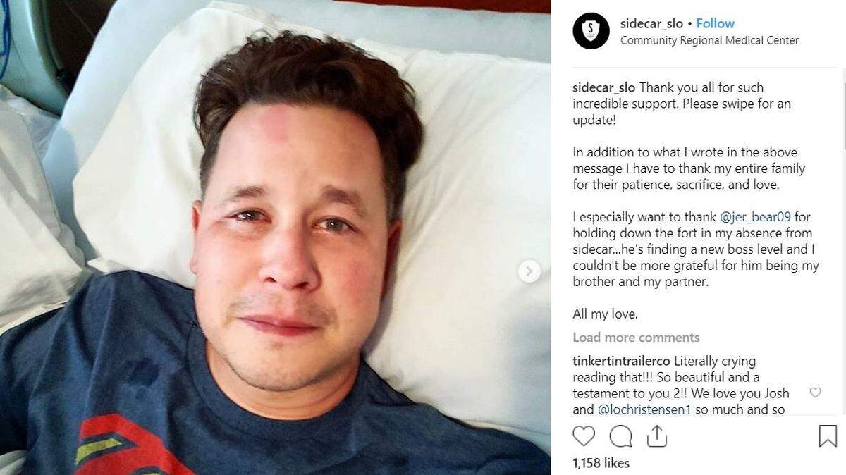 Josh Christensen, the owner of Sidecar in downtown San Luis Obispo, was seriously injured in a car crash last month. Christensen recently posted an update on his condition on Instagram.