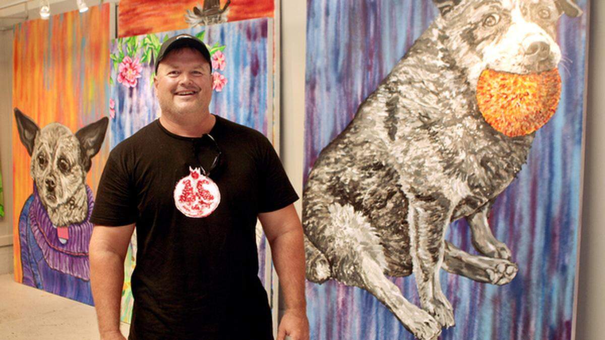 Joe Thomas is an artist in Paso Robles who also owns a farm on the east side of town with 10 acres of fruit and nut trees and a vineyard plus various farm animals.