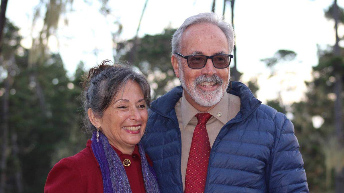 Camp Ocean Pines Executive Director Chris Cameron (right) and CFO Rosemay Cameron are honored at a celebration Sunday at the camp.