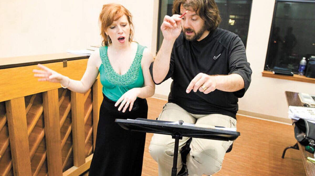 Kristin Towers-Rowles and Brian Asher Alhadeff during an Opera San Luis Obispo rehearsal for "Show Boat."