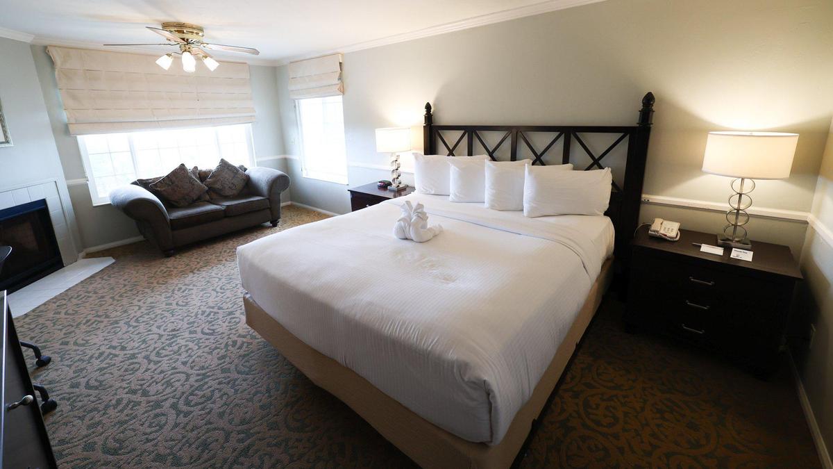 A room at The Morgan hotel in San Simeon, seen on Feb. 2, 2023, features an ocean view. Southern California real estate development firm Greens Group bought the hotel in October 2022.