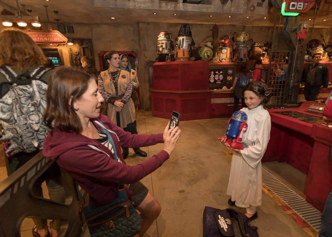The first guests arrive at Star Wars: Galaxy’s Edge at Disneyland Park in Anaheim, California, on opening day, May 31, 2019.