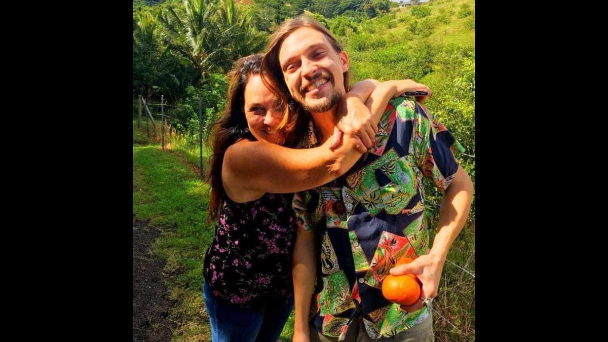 Melody Pinion, left, and her son, Todd Pinion, on vacation in Hawaii. Todd Pinion was killed in an alleged hate crime in San Luis Obispo County on Oct. 23, 2024.