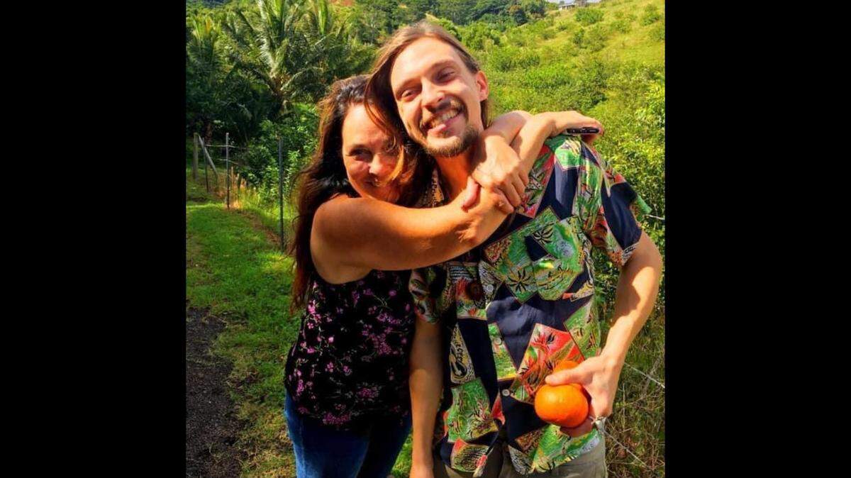 Melody Pinion, left, and her son, Todd Pinion, on vacation in Hawaii. Todd Pinion was killed in an alleged hate crime in San Luis Obispo County on Oct. 23, 2024.