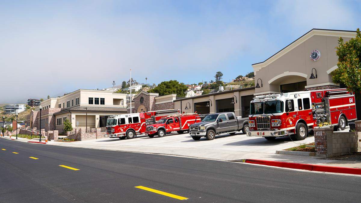 Pismo Beach’s new Public Safety Facility, which houses both police and fire departments, officially opened on Monday, May 11, 2026. Built on Bello Street at the former home of an elementary school and later City Hall, the buildings repurposed the school’s original bricks for their facades.