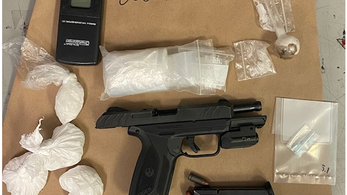 The San Luis Obispo Police Department says it confiscated a loaded 9mm handgun, drug paraphernalia and more than a quarter pound of meth from three Santa Maria residents at a traffic stop near the BevMo on Los Osos Valley Road.