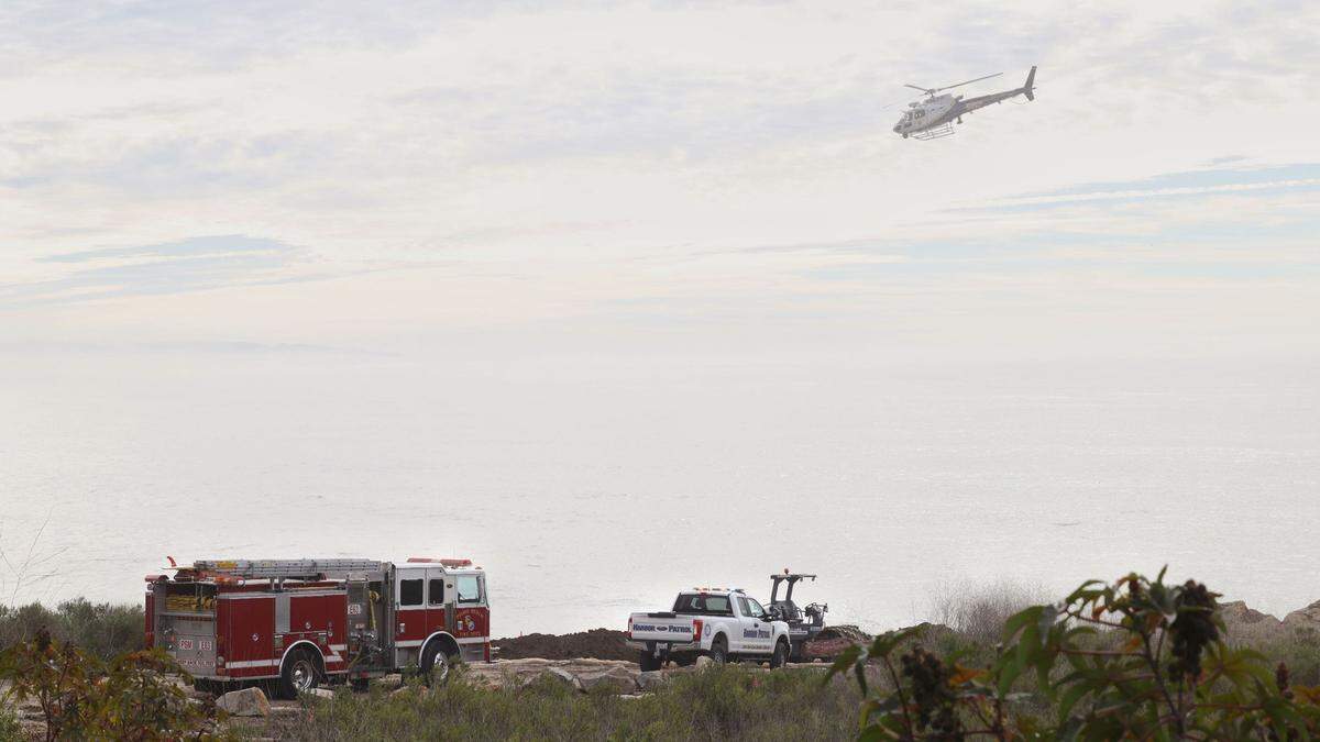Emergency crews responded to calls for a cliff rescue at Pirate’s Cove on Dec. 28, 2023, as high surf slammed the Central Coast. 