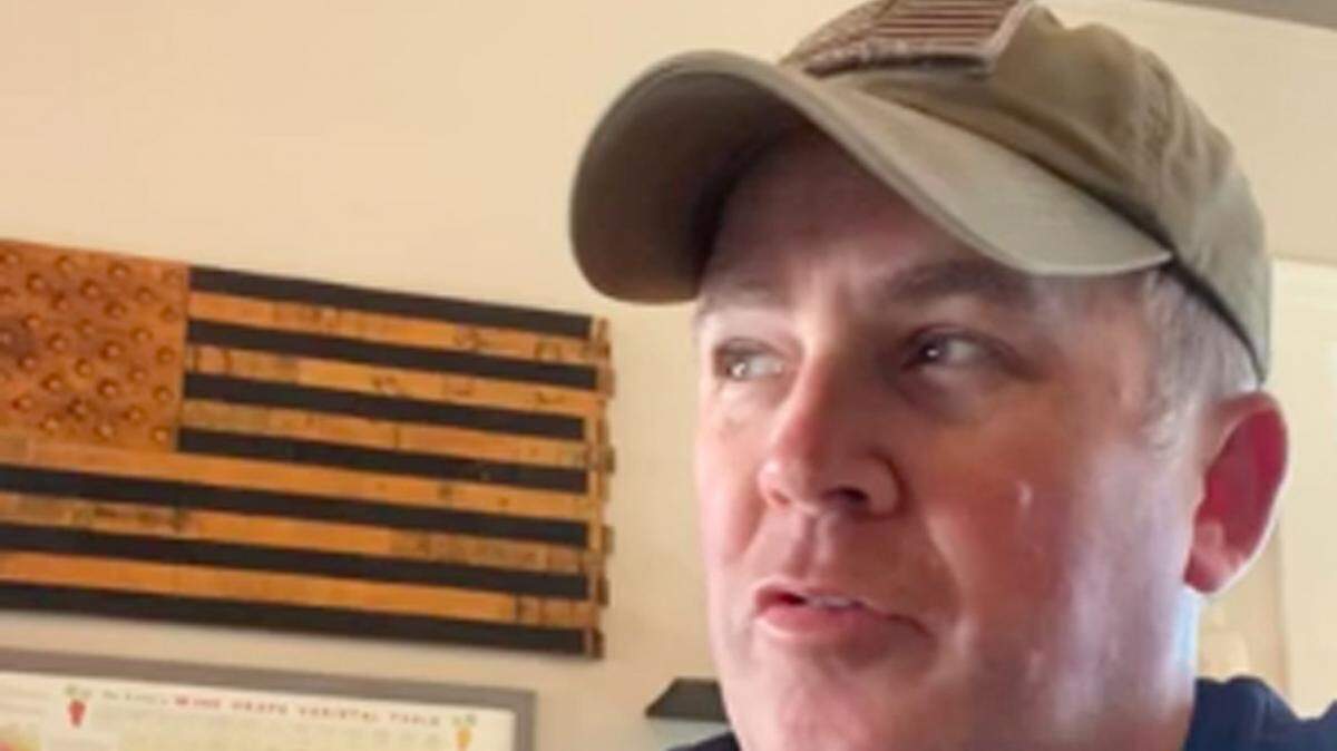 In a screenshot from his “Defiance” video, Kurt Hixenbaugh explains the decision to keep Vino et Amici in Orcutt open despite stay-at-home orders.