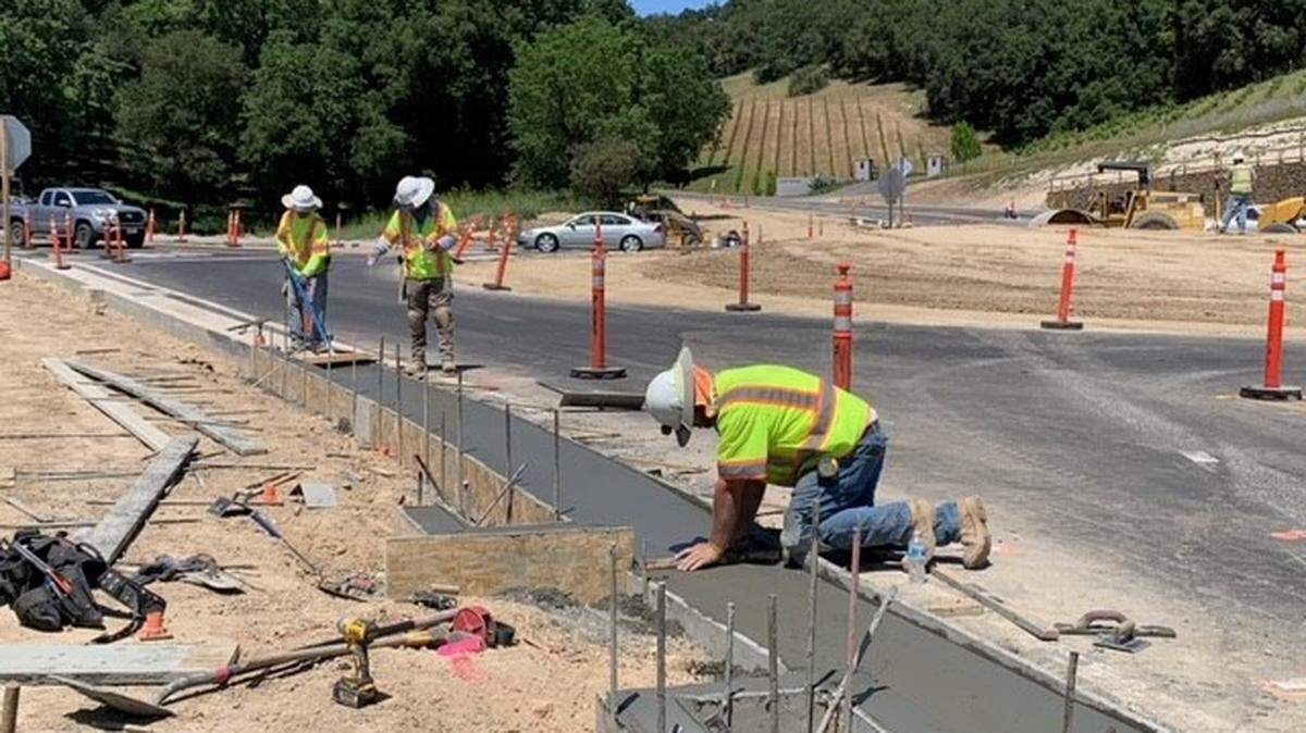 This long-running project to install a large roundabout at the intersection of Highway 46 West and Vineyard Drive should be finished before the Mid-State Fair brings heavier traffic to the area, according to Caltrans spokesman Kevin Drabinski.
