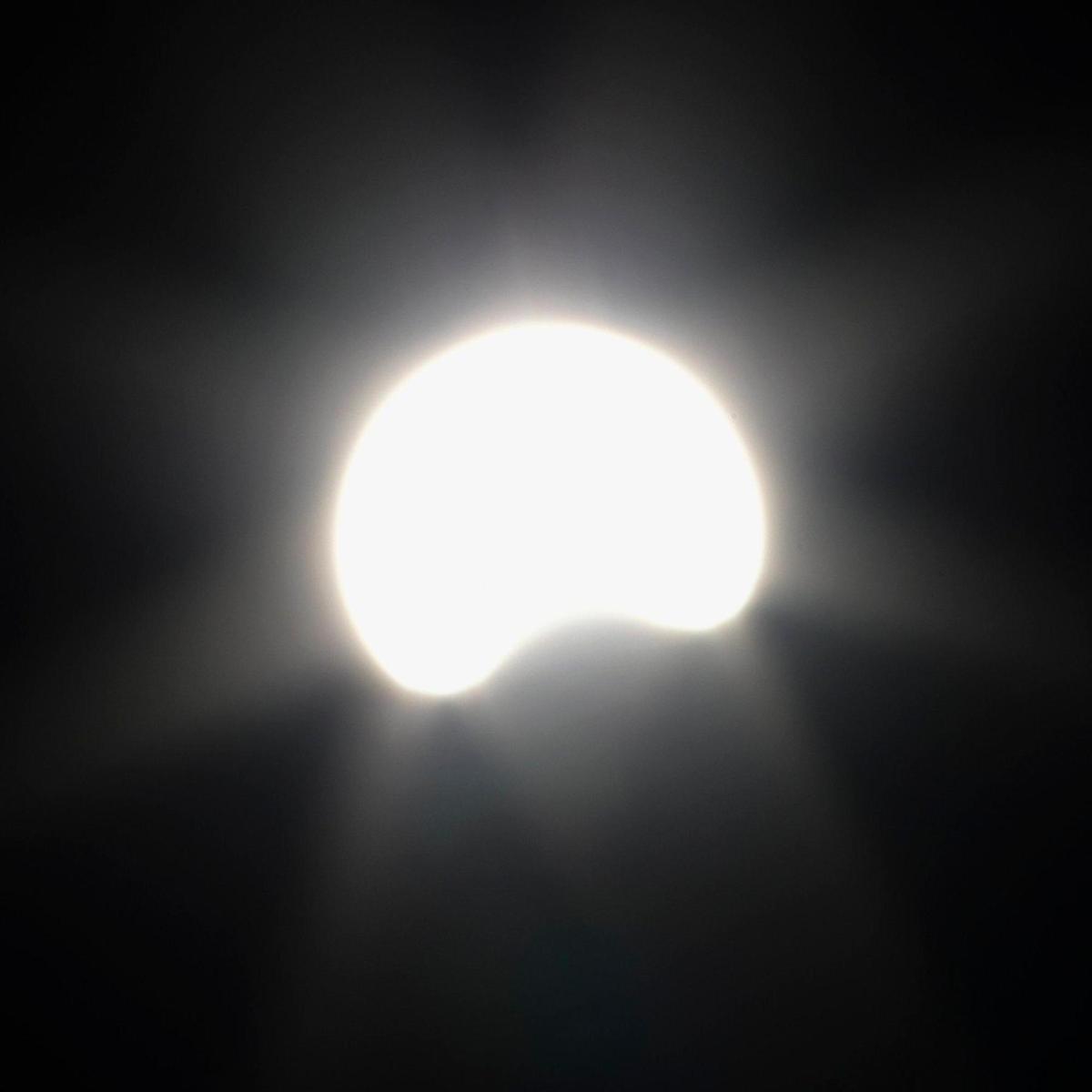 Partial solar eclipse as seen between San Miguel and Paso Robles April 8, 2024.