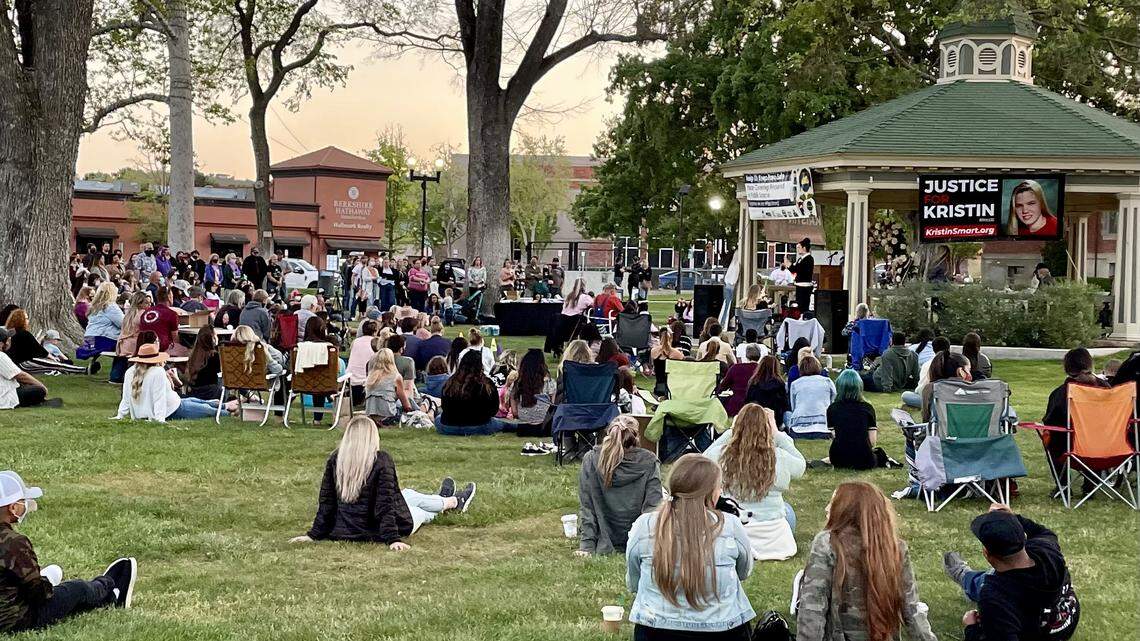 More than 200 people gathered in Paso Robles on Saturday for a candlelight vigil to honor missing Cal Poly student Kristin Smart.