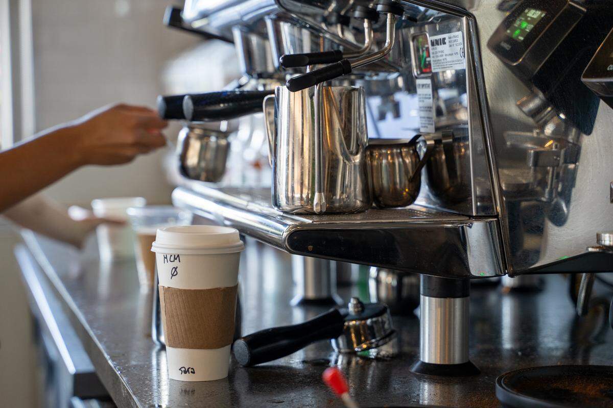 A barista prepares a drink behind the counter of Nautical Bean's new Morro Bay location on Wednesday, Sept. 3, 2025. Nautical Bean's fifth location in San Luis Obispo County opened in Morro Bay at 911 Main Street on Labor Day weekend.