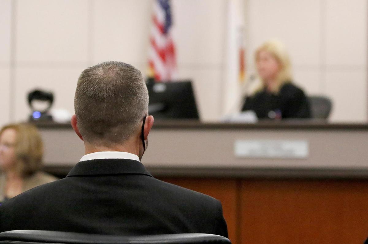 Paul Flores listens as the verdict is read finding him guilty of murdering Cal Poly student Kristin Smart. The verdict was read in Monterey County Superior Court on Oct. 18, 2022.