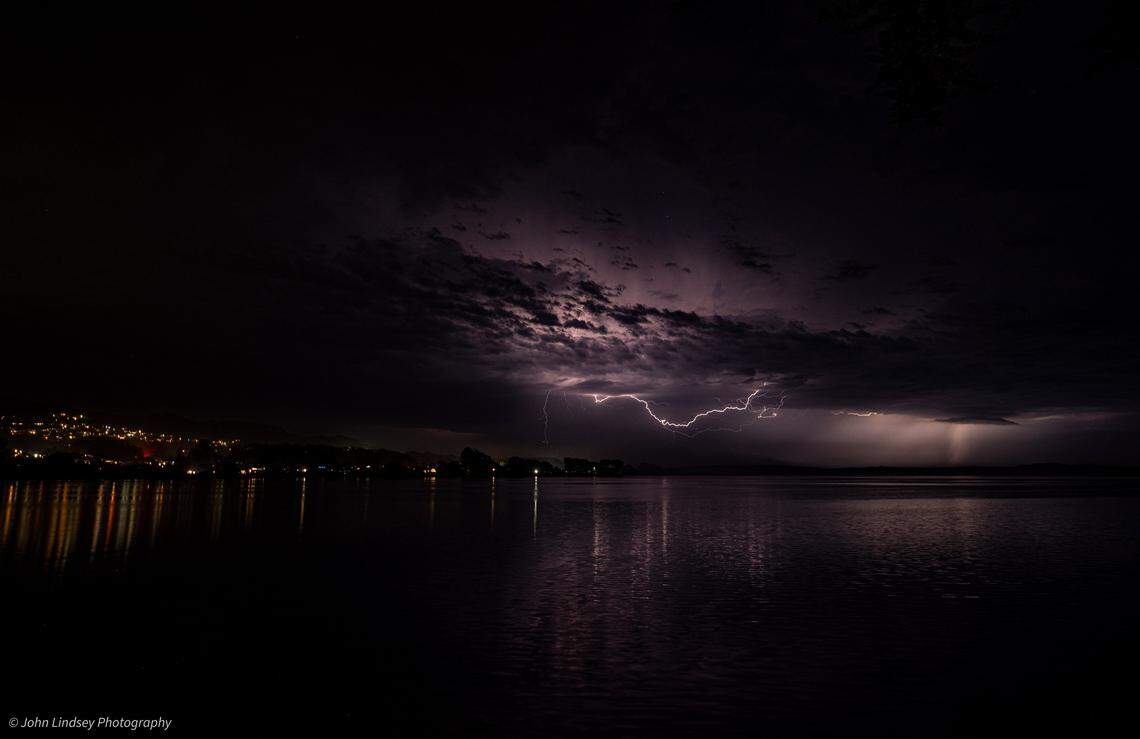 Thousands of lightning strikes lit up the Central Coast on Sept. 23, 2025. Here is a view from Baywood Park, looking south toward Montaña de Oro State Park.