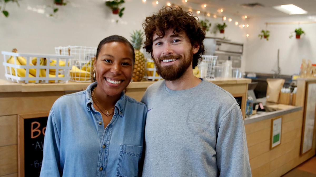 Chantal King and James Clayton are the co-owners of the Mellow Banana, a new health food and smoothie shop in Arroyo Grande that opened in April 2022.