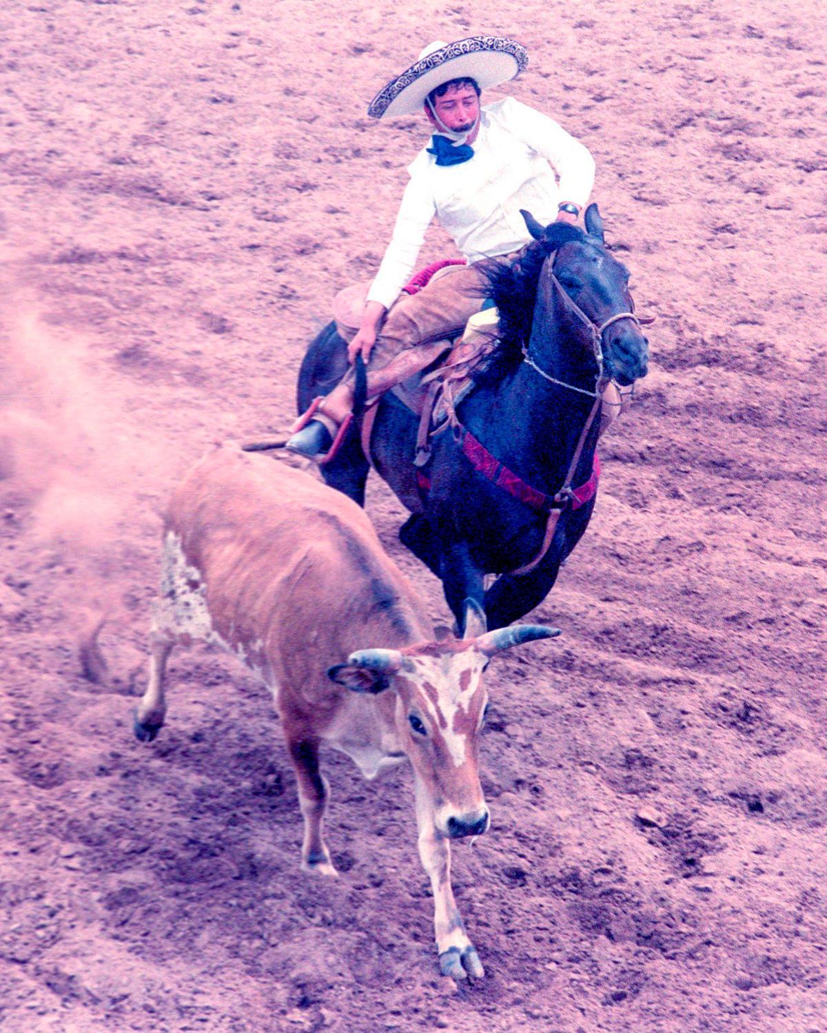 A charreda, or Mexican rodeo, is more than bronc riding and calf wrestling. It’s a show of Mexican horsemen’s long-honed skill and grace. The event was held at Nipomo Regional Park on May 30, 1993.