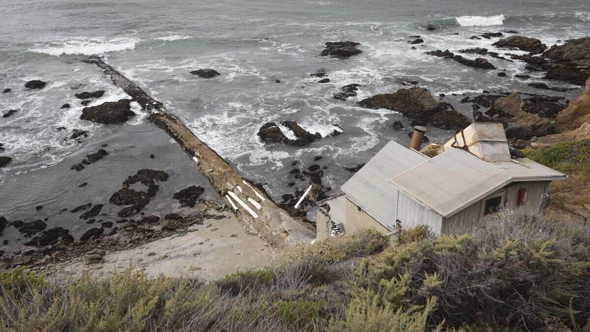 The water intake pipe for the former abalone farm could be part of future research efforts, seen here on May 26, 2026. The Anderson Ranch is for sale for $18 million, and yak tityu tityu yak tilhini Northern Chumash Tribe is fundraising to purchase it.