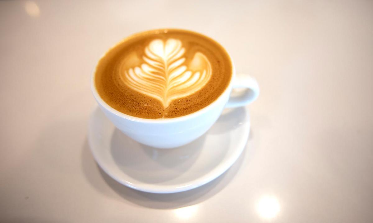 A latte is served at the new Scout Coffee location that opened Tuesday, Feb. 21, 2024, in Morro Bay.