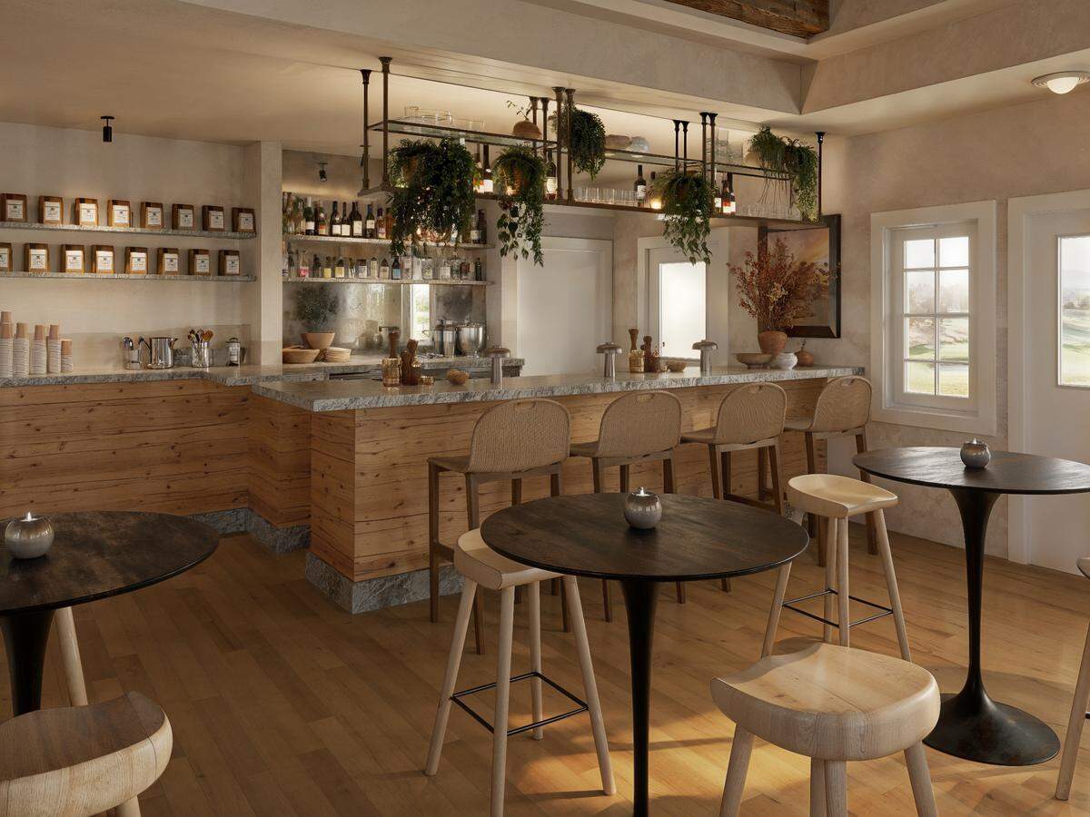 Nightsky camps is renovating the Dairy Creek Golf Course’s restaurant space, which will open under a new name in early July 2025, as shown in a mock-up of the design. The upscale American eatery, Marcerro, will service the entire indoor and outdoor dining area as well as the course’s Top Golf-style driving range.