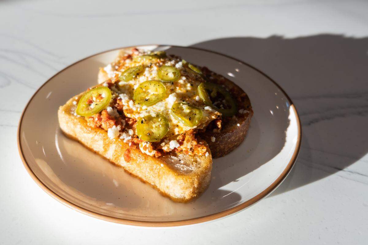 The chori-queso toastie from Greenhouse Coffee Co. in Arroyo Grande on Jan. 21. 2023.