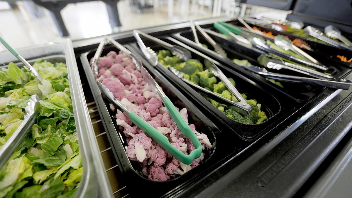 Fruit and vegetables are always available at Flamson Junior High School in Paso Robles, where students enjoy from-scratch meals made with fresh ingredients from local farms and ranches.
