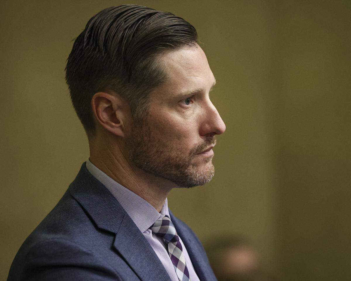 Deputy District Attorney Kristofer "Kris" Baughman at hearing for brothers Alejandro Soriano Ortiz and Celestino Soriano Ortiz. They were arraigned in connection to the killing of 50-year-old Isabel Lucas Velasco at a hearing in San Luis Obispo Superior Court on Oct.15, 2025.