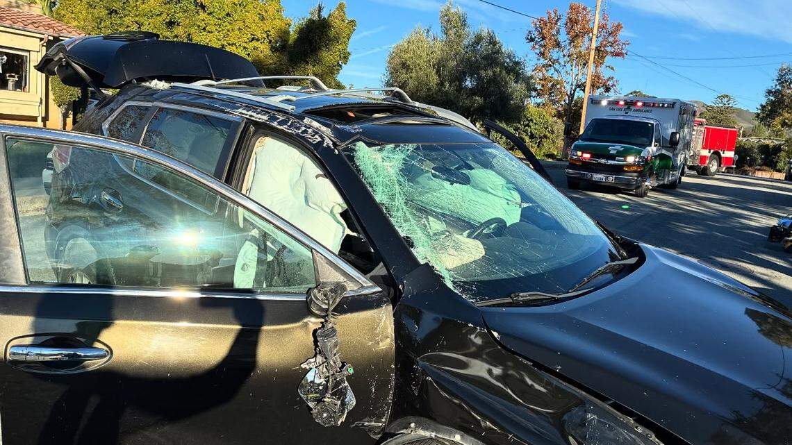 A driver fell asleep at the wheel, struck several parked cars and before their car rolled over and crashed on Hathway Avenue on Dec. 4, 2025.