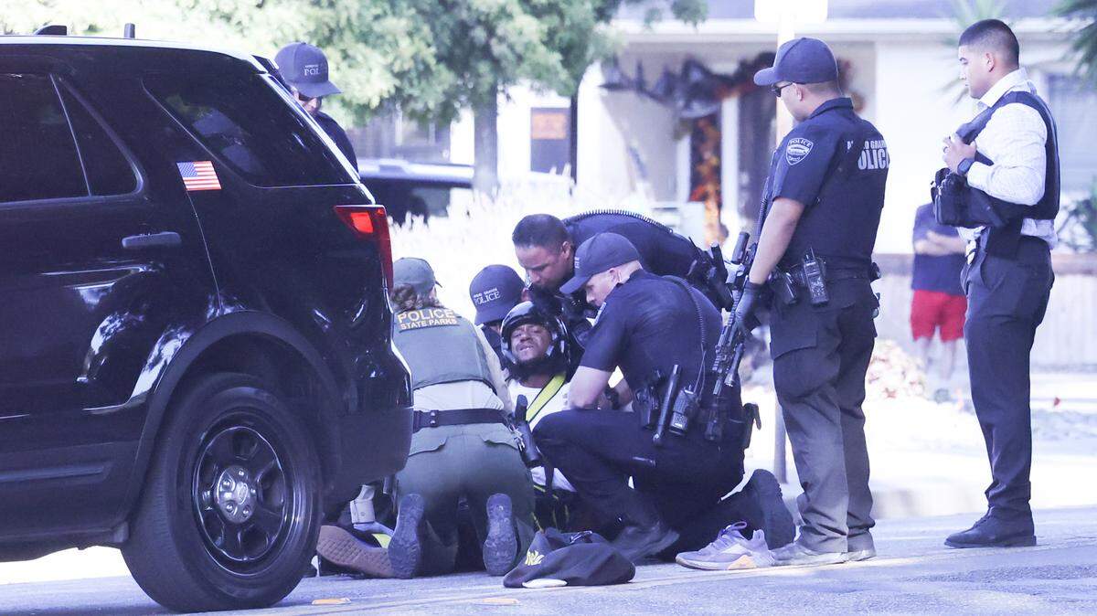 The Arroyo Grande Police Department arrested a man near the corner of South Elm Street and The Pike in Arroyo Grande on Sept. 27, 2023. Officers pursued the man in a vehicle and on foot.