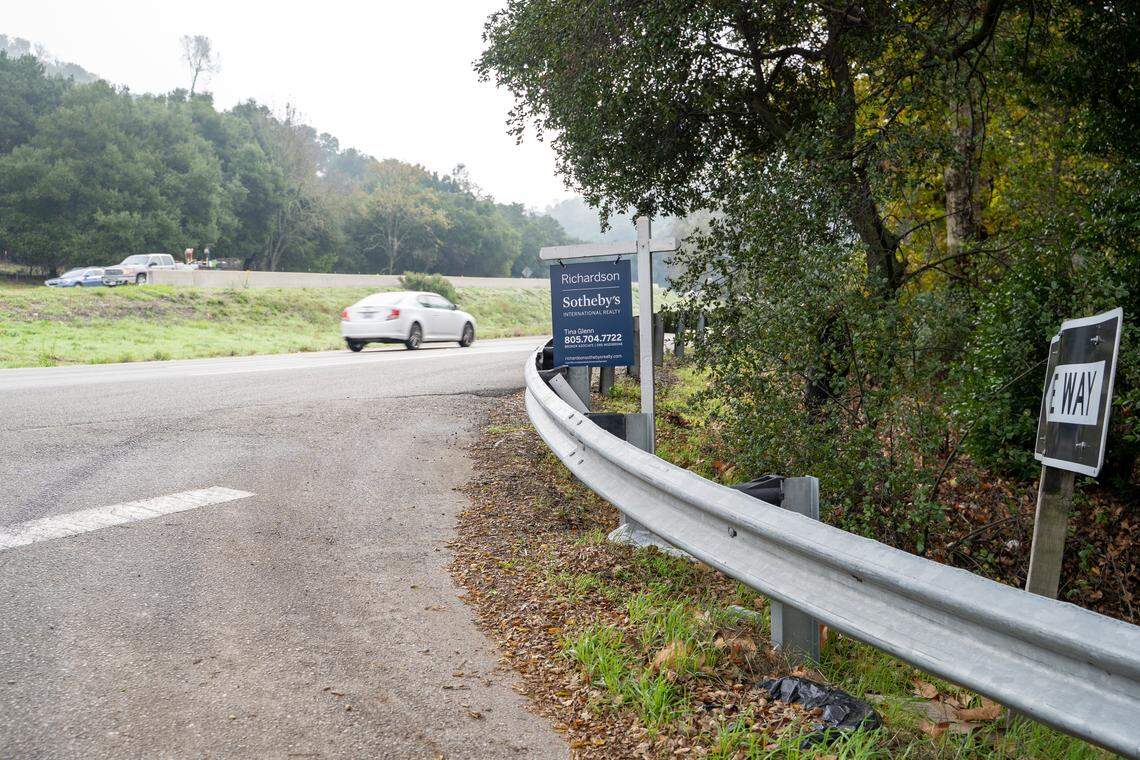 The former site of the Todd Pinion memorial at Tassajara Creek Road and Highway 101 on Monday, Nov. 24, 2025.