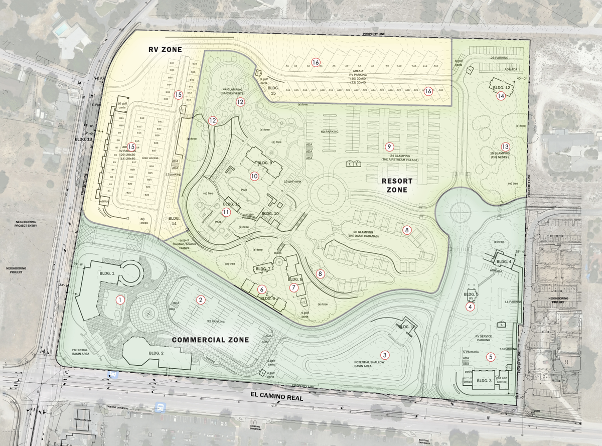 The Atascadero City Council unanimously approved the 26-acre Del Rio Ranch outdoor resort — which includes commercial space, 98 RV spaces and 70 glamping sites for cabanas, cabins and Airstream trailers — at its Tuesday, Jan. 28, 2025, meeting.