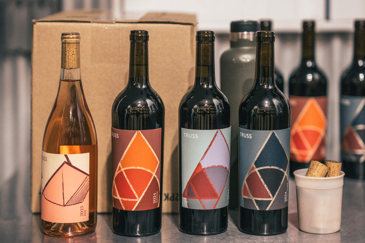 The Truss Wines label depicts shapes that owner Kyle Jury said make up the members of his family.