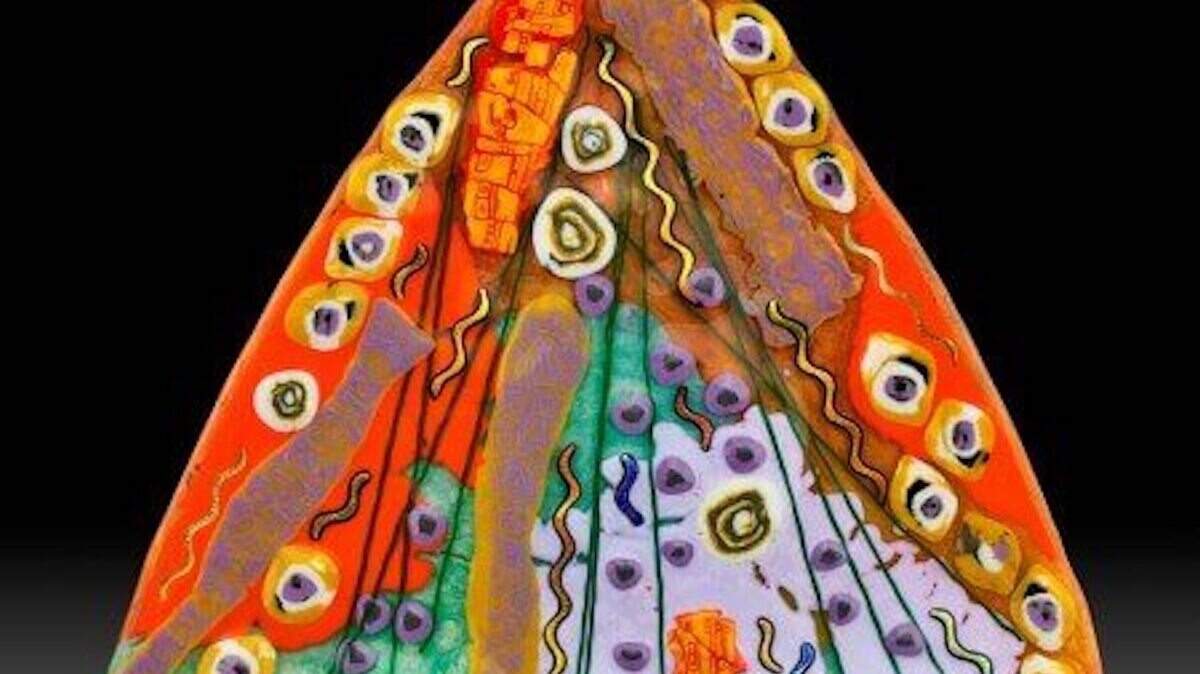 Glass artist Paula Radke lives and maintains a studio in Morro Bay, California.