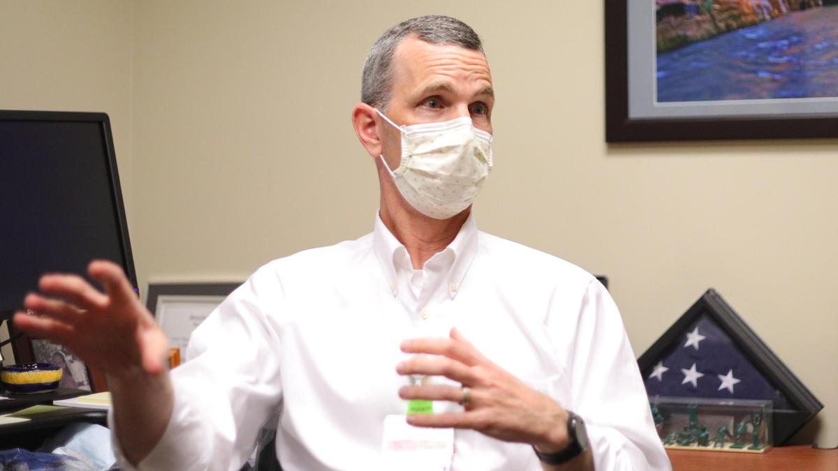 Dr. Jim Malone, French Hospital Medical Center’s chief medical officer and an active colonel in the Army Reserve, helped plan the alternate care site at Cal Poly. He has expertise in setting up combat hospitals in crisis situations.