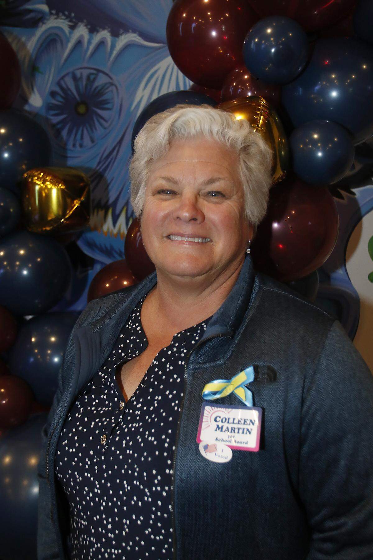 Lucia Mar Unified School District board candidate Colleen Martin joins Arroyo Grande mayor Caren Ray Russom at Humdinger Brewery in Arroyo Grande on Tuesday, Nov. 8, 2022.
