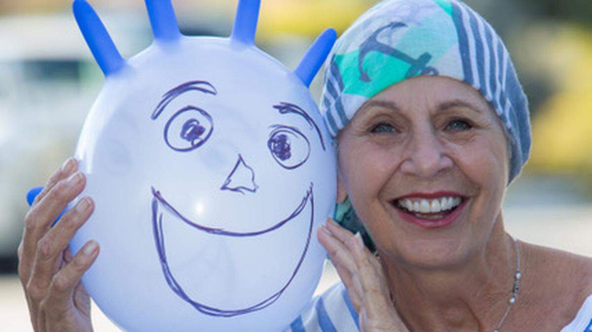 Maryann Grau during her journey battling pancreatic cancer with her “Chemo Buddy!”