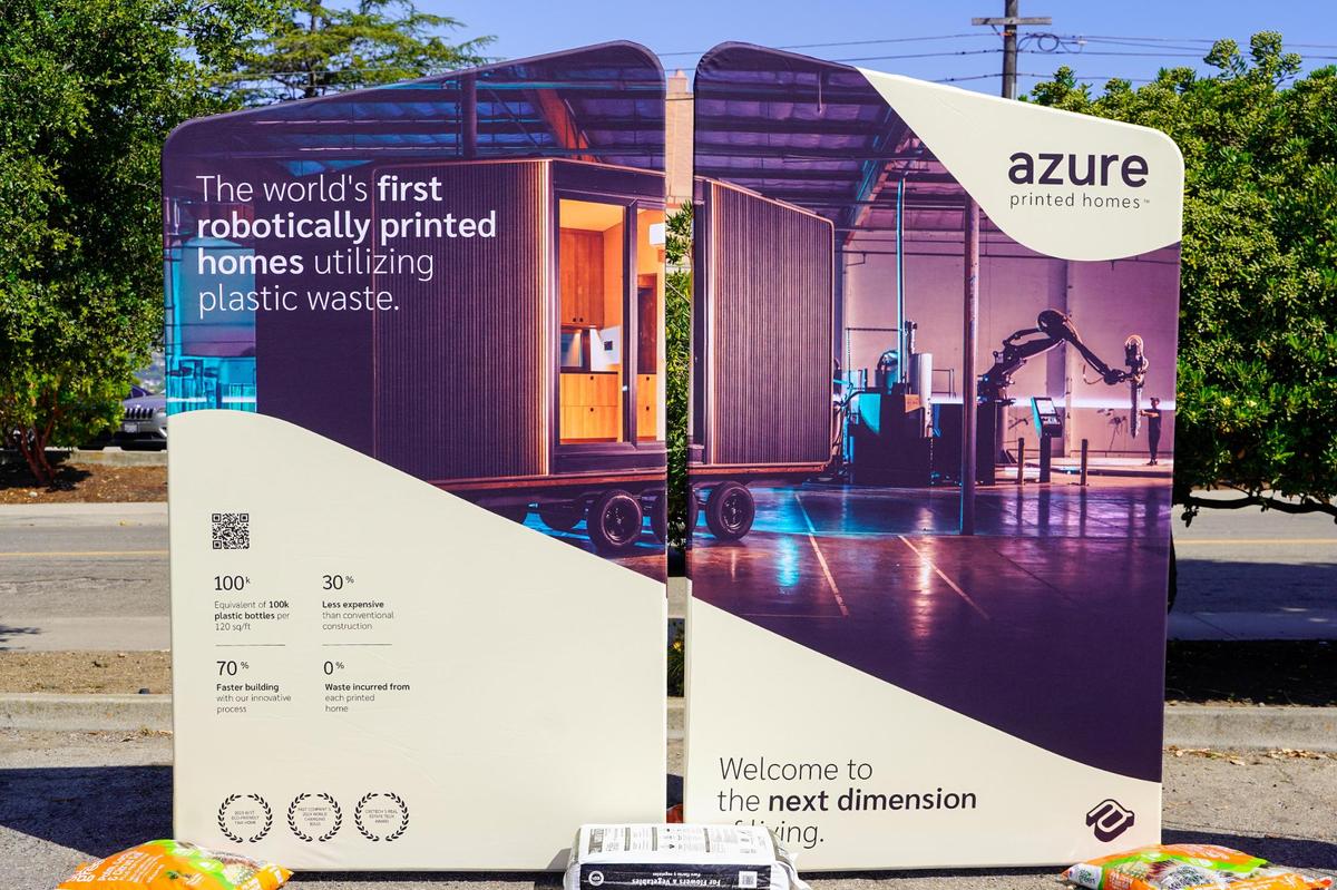 Developer Azure Printed Homes will fabricate the 63 modular buildings included in the Welcome Home Village project using 3D printers to save costs on manpower, pictured here Wednesday, June 25, 2025.