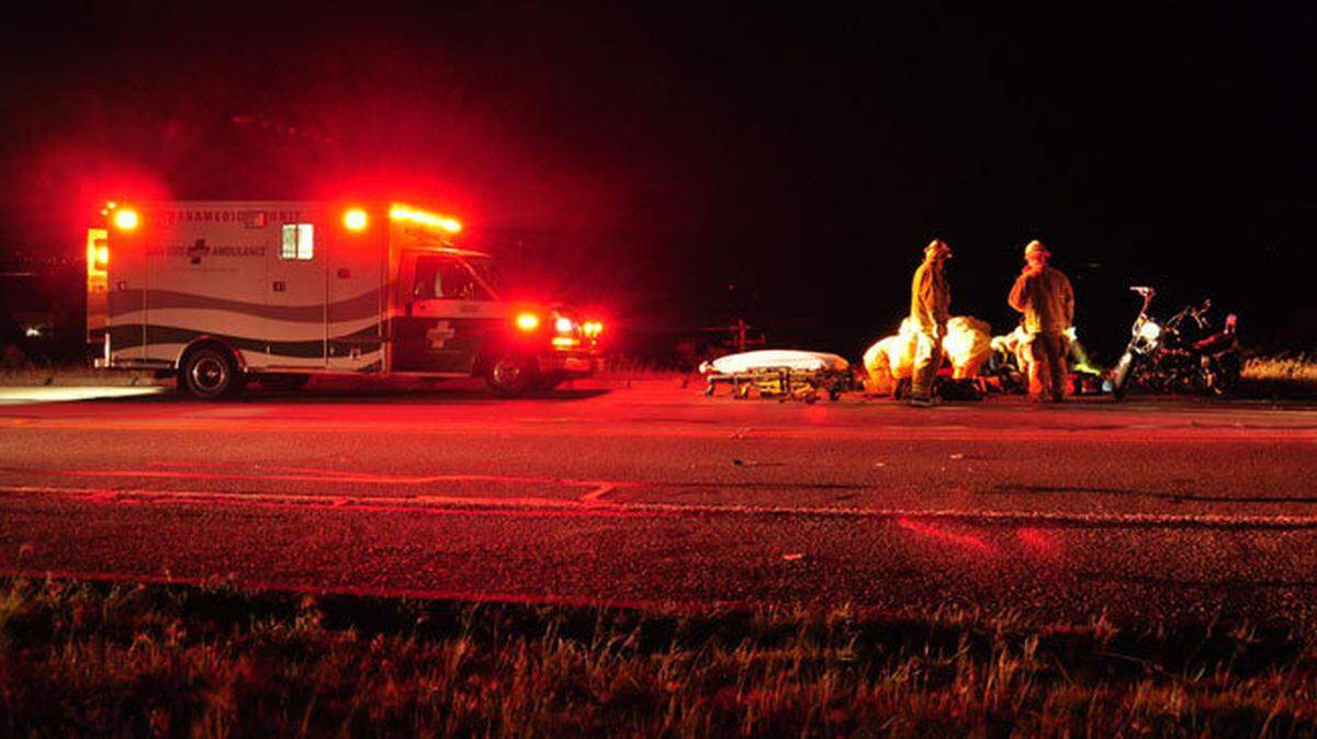 A motorcyclist was injured Saturday night in a hit-and-run crash on Highway 227 south of San Luis Obispo, according to the California Highway Patrol.