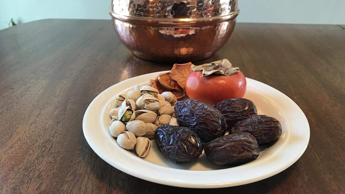 Ingredients for curried lentil stew.