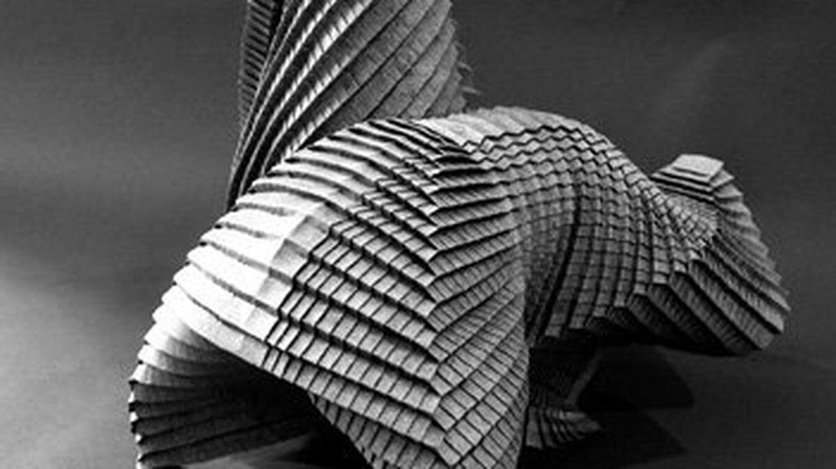 ‘Companions’ is an origami by Goran Konjevod made of elephant hide paper.