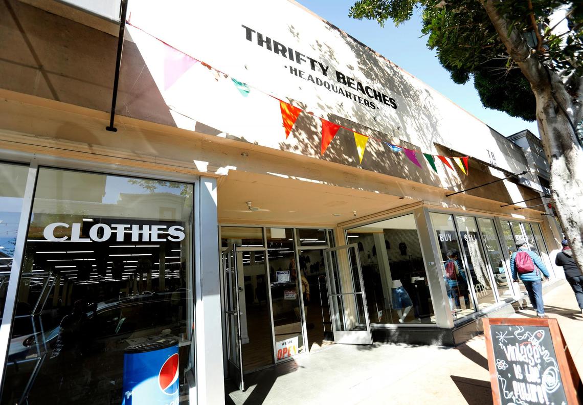 Thrift Beaches vintage clothing is located on Higuera Street in San Luis Obispo. Vintage shops in downtown SLO buy and sell high-quality secondhand