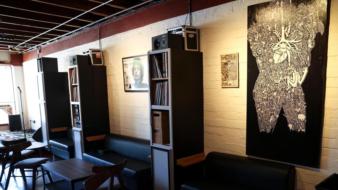 Decades HiFi Lounge on Traffic Way in Atascadero, is a coffee house early in the day to nightclub in the evening seen here on May 27, 2025.