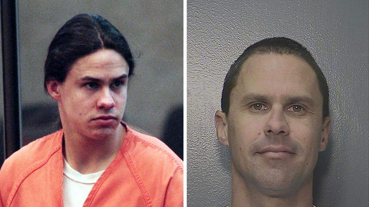 Then-17-year-old Royce Casey in seen in San Luis Obispo Superior Court in January 1997 and in a 2018 inmate photo from Valley State Prison in Chowchilla. Casey, now 44, had his parole reinstated on June 2022 after it was revoked by Gov. Gavin Newsom the previous July. When he was 17, Casey was convicted in the murder of 15-year-old Elyse Pahler.