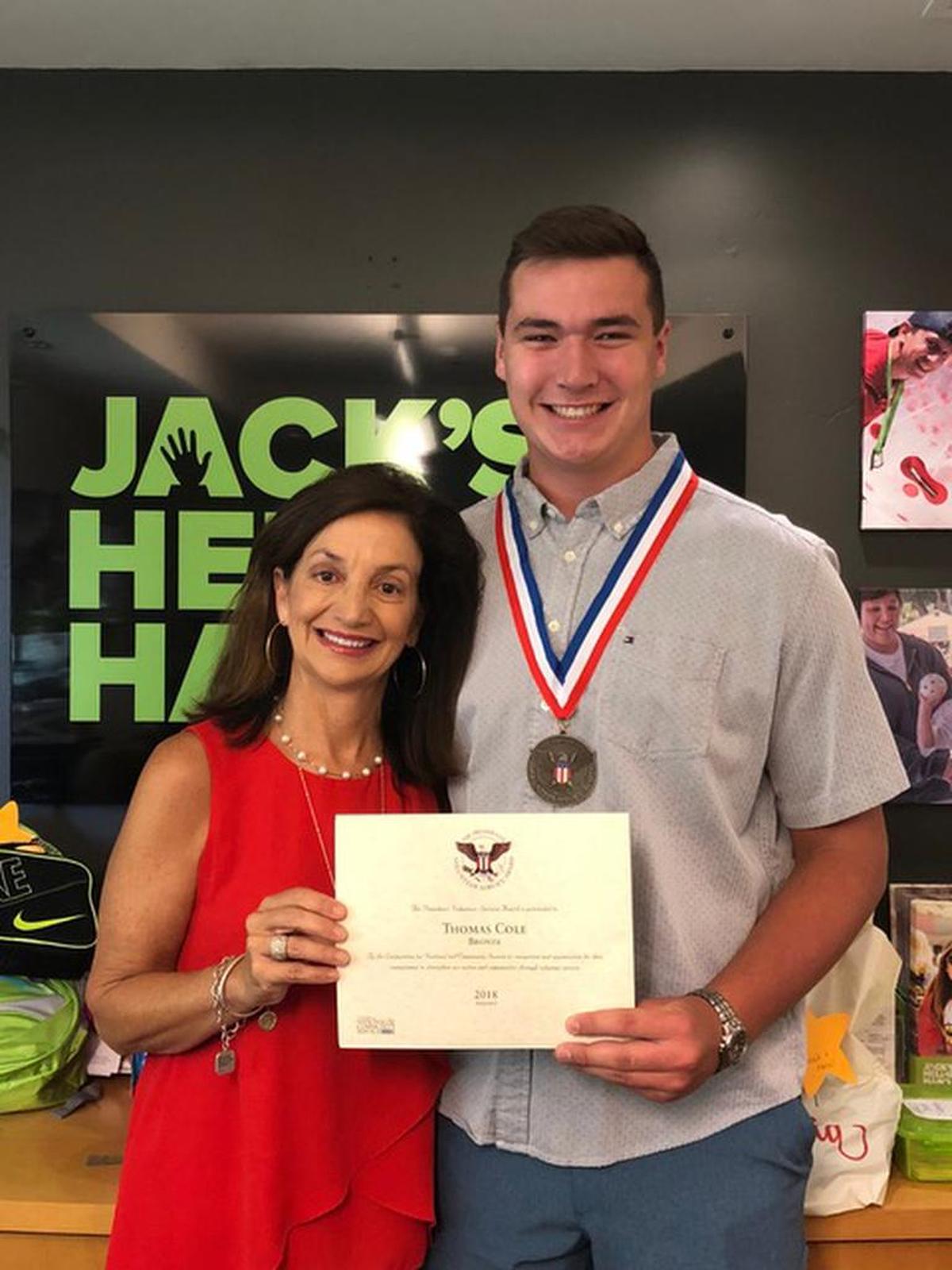 As a San Luis Obispo High School sophomore, Thomas Cole volunteered with Jack’s Helping Hand Founder Bridget Ready. He recently announced a suicide attempt and departure from the UCLA football team.