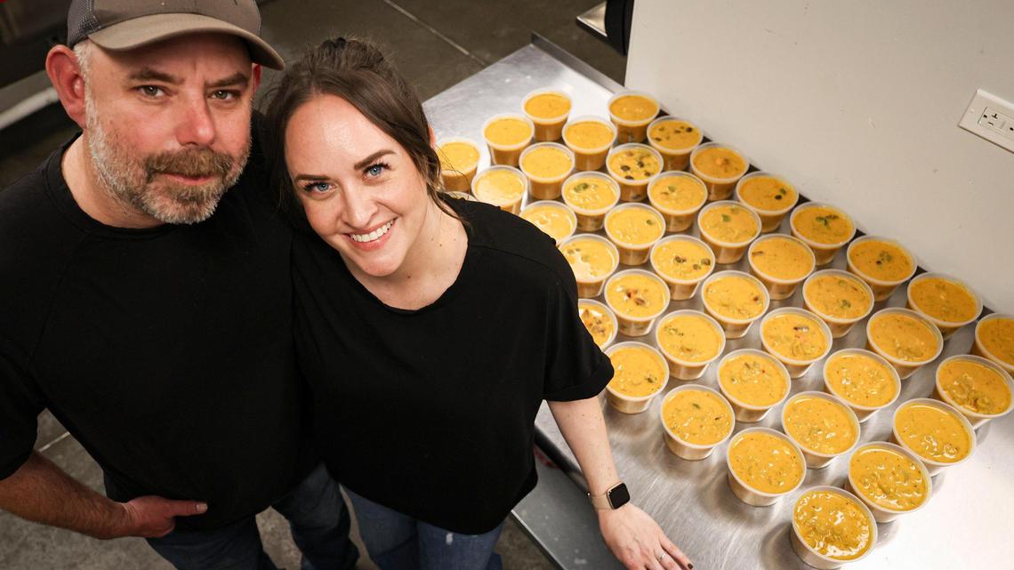 Cayden’s Curry Co. owners are Grady and Brittney Pope working at a commercial kitchen seen here on March 24, 2025.