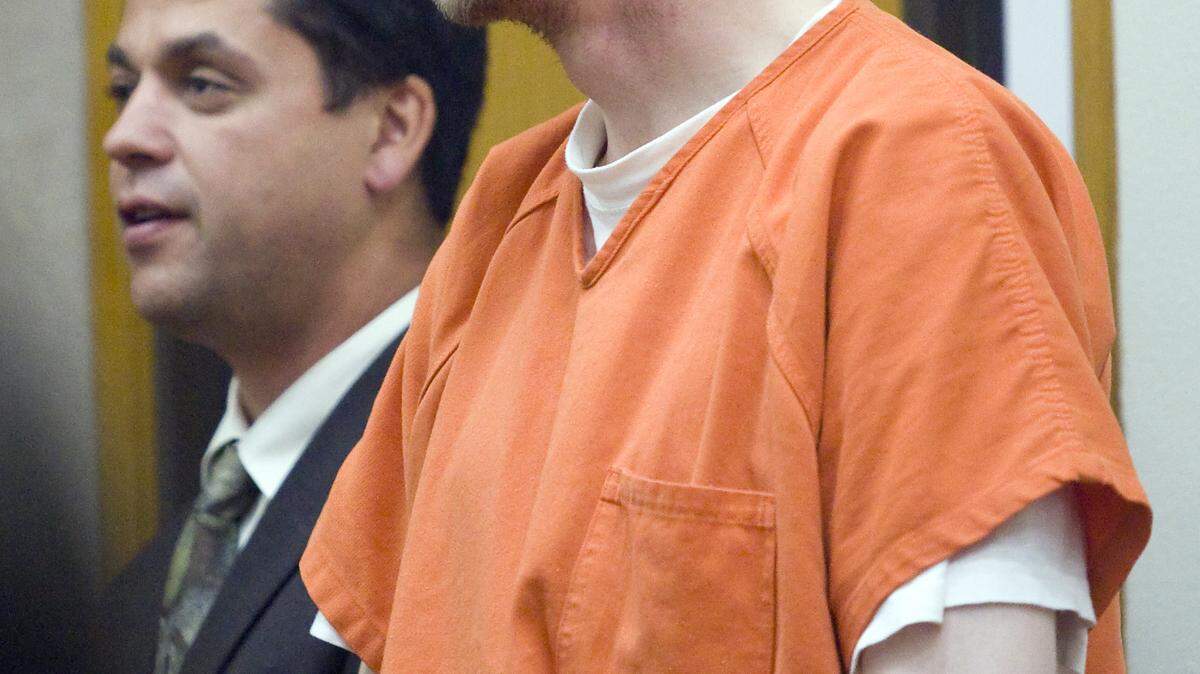 Richard Scott Brooks and his attorney, Matthew Guerrero, in San Luis Obispo Superior Court in September.
