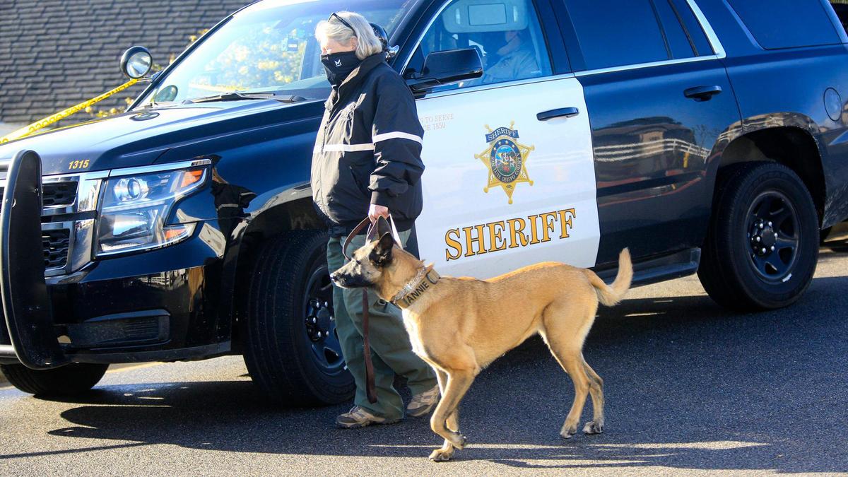 Dogs trained to alert at the scent of human remains were brought in to search during the FBI raid in February 2020. San Luis Obispo County Sheriff’s Office was searching the Arroyo Grande home of Ruben Flores under a warrant.
