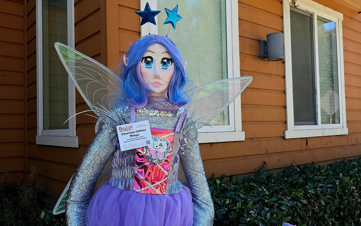 Cambria’s Scarecrow Festival is back. It runs the entire month of October. ”Gloriana Glitter Wings” created by Terri Pilot.
