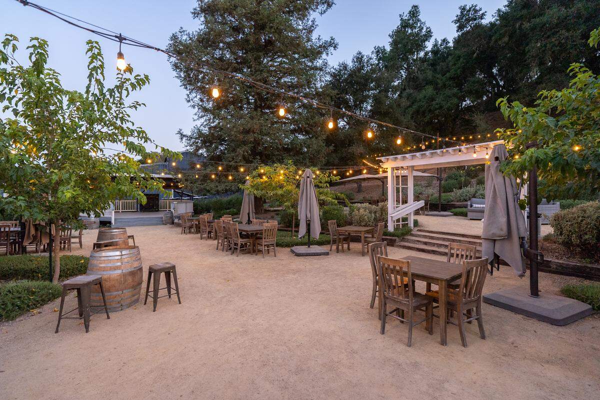 The Midnight Cellars property in Paso Robles’ Willow Creek District, located right off Highway 101, is for sale. It includes an outdoor venue for entertaining guests. The winery itself is not for sale.