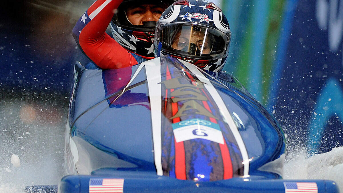 Erin Pac (front) and Elana Meyers of the United States finished second in the women's two-man bobsled. (Larry Wong/Canwest News Service/MCT)